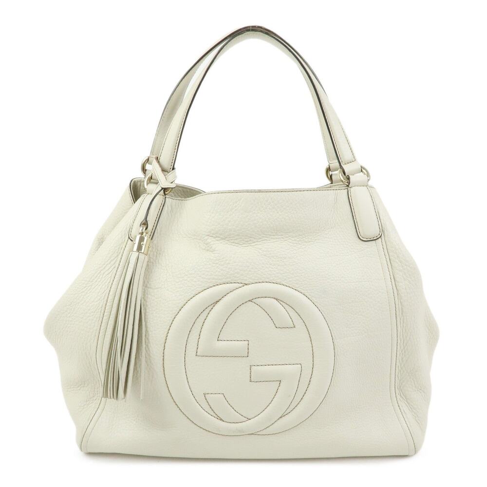 Gucci Soho Interlocking G Calfskin Shoulder Bag Beige